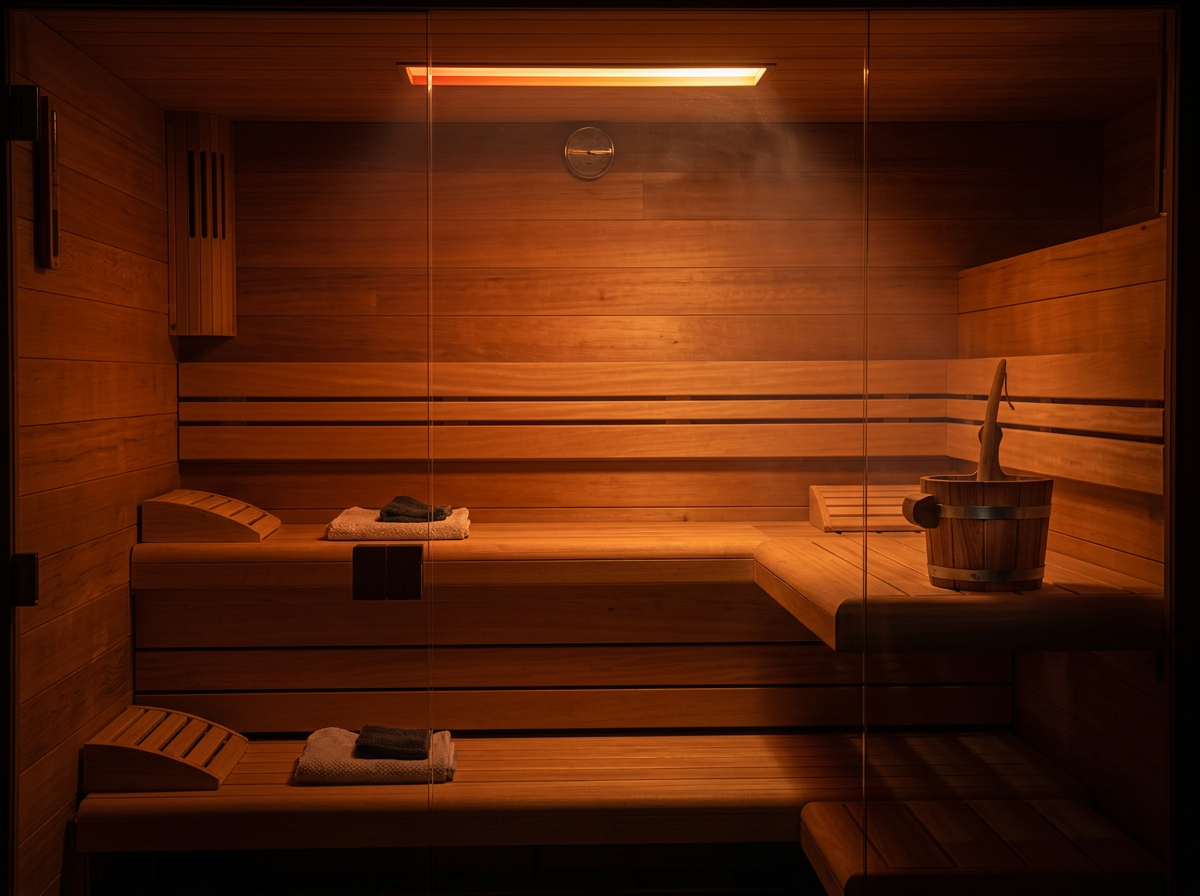 Finse sauna met glazen wand